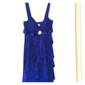 Betsy & Adam sapphire blue sleeveless dress
